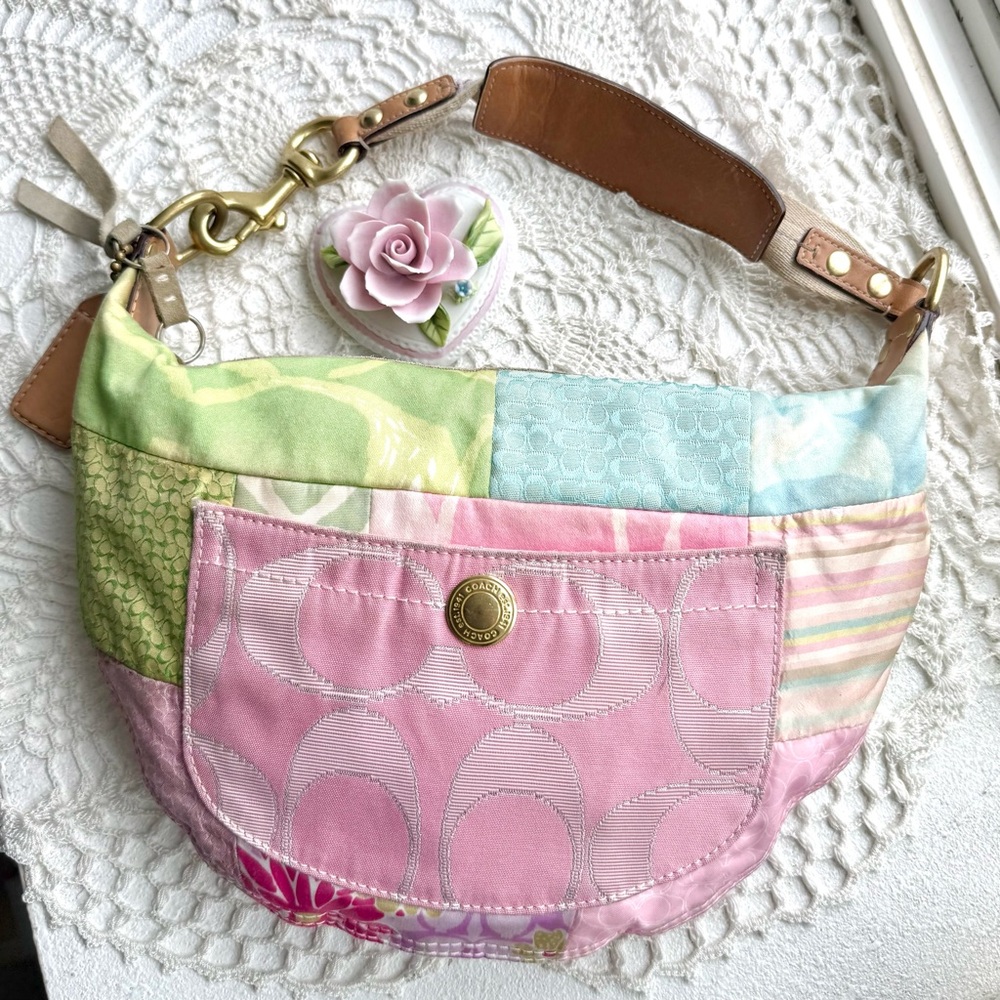 Y2k Coach Hamptons Patchwork Quilted Shoulder Bag… - image 1